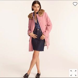 JCrew Chateau parka in Italian stadium-cloth wool winter coat pink
